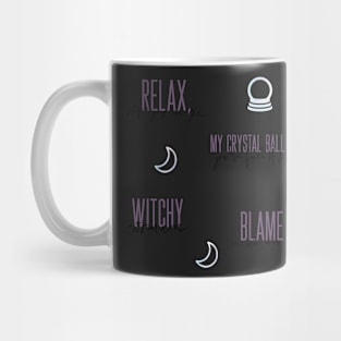 Witch Quotes Witchy Pattern Stickers Mug